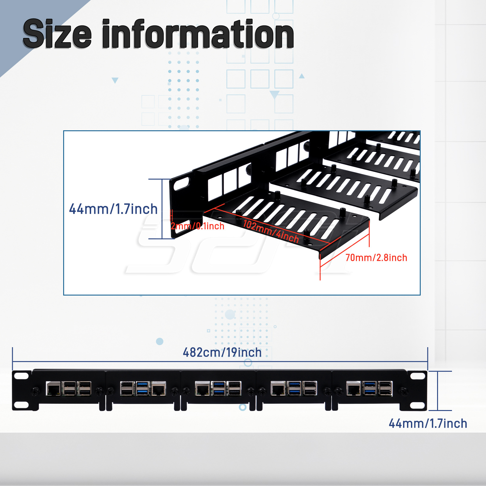 Soporte en rack extraíble 1U d - Raspberry Pi Rackmount 1U 19 Inch reseña y precio